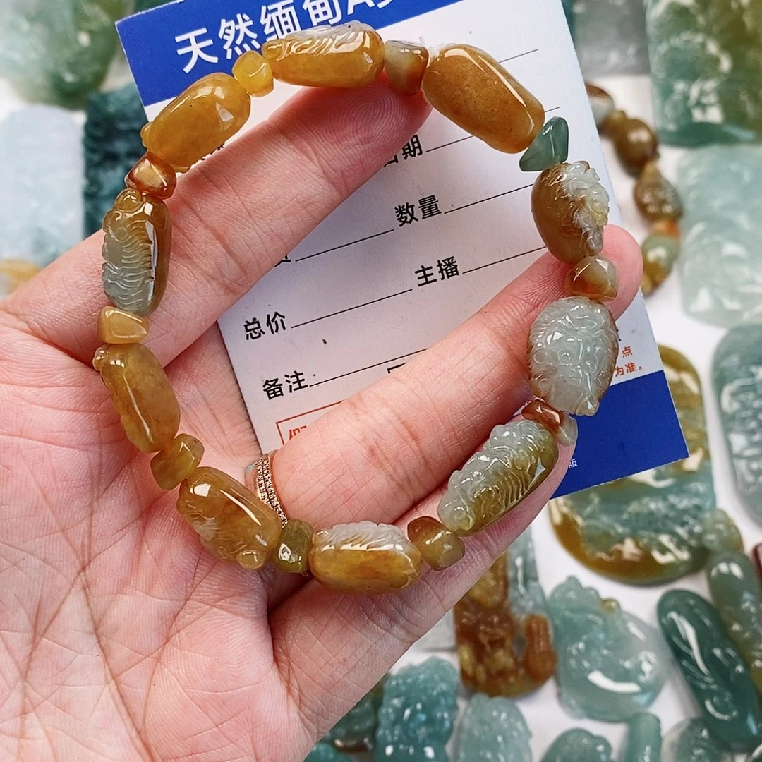 翡翠未镶嵌颈饰钟馗手串