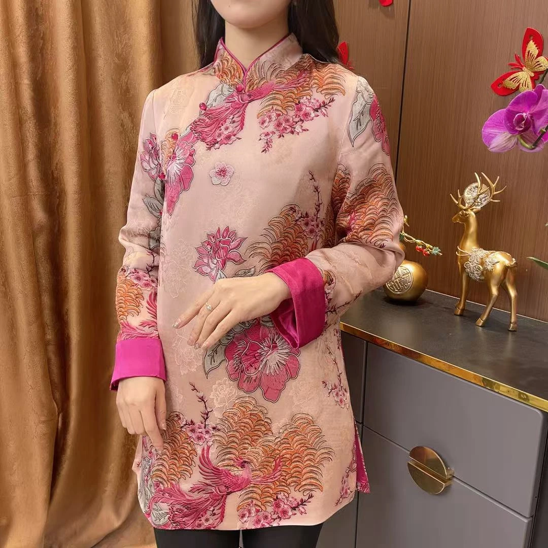 【依美之源】凤凰传奇立领复古中长挂里旗袍