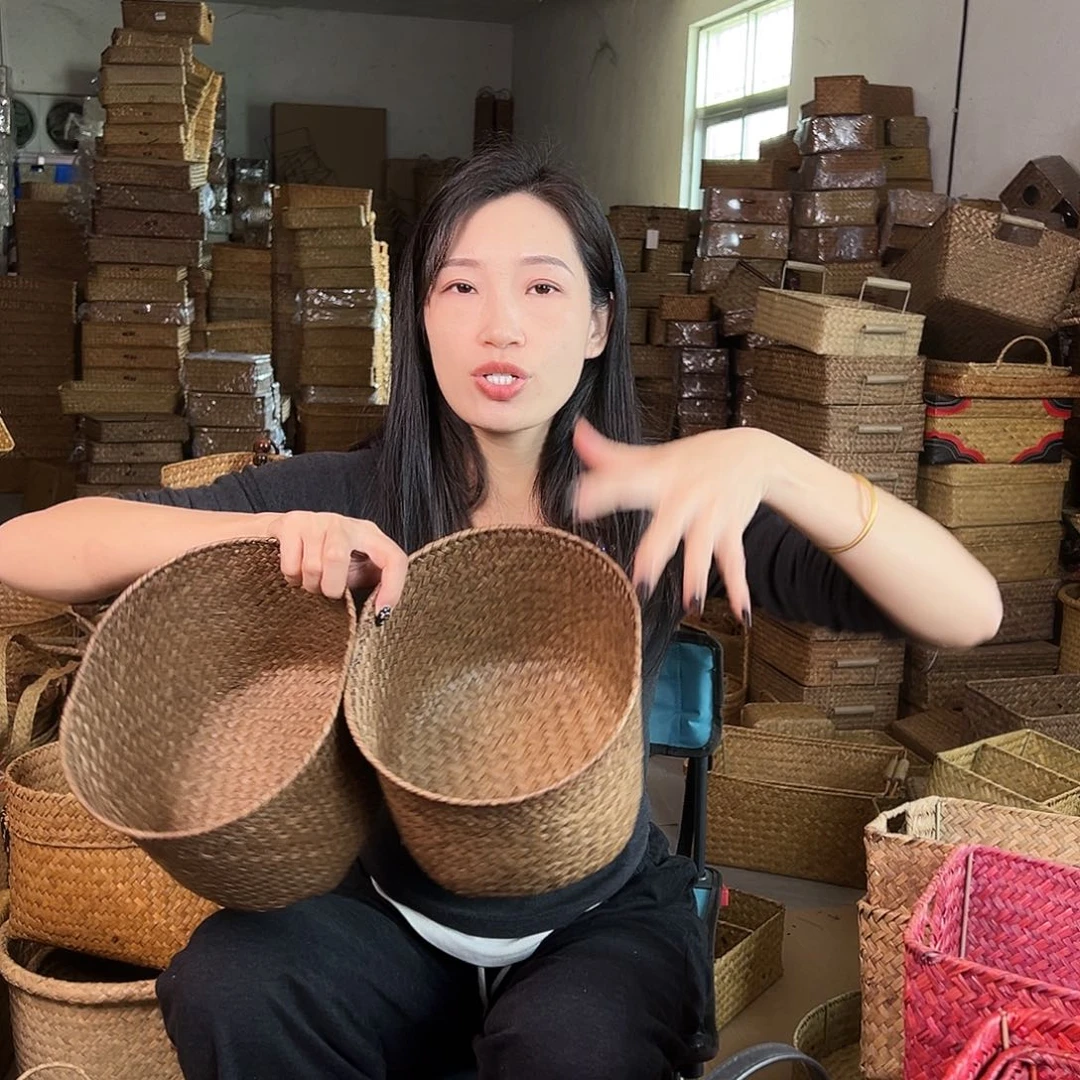 草编包/草编收纳盒带瑕疵