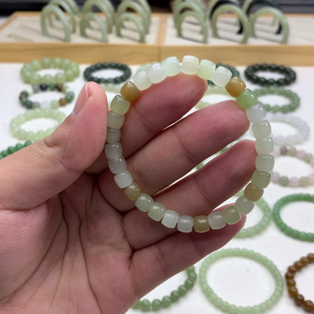 和田玉手串（直切多宝7）未镶嵌