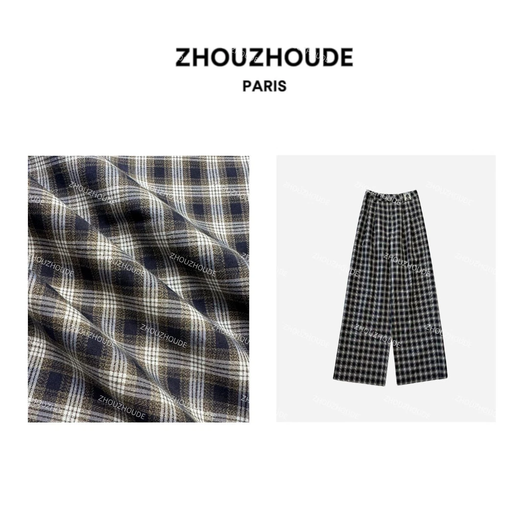 ZHOUZHOUDE【简约公式】慵懒风松紧腰宽松阔腿裤