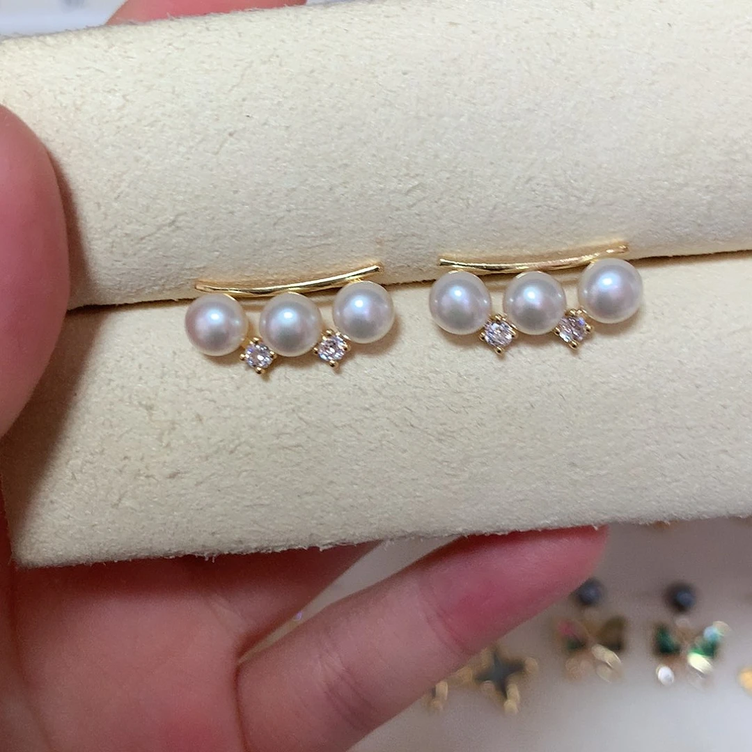 淡水珍珠耳饰合金