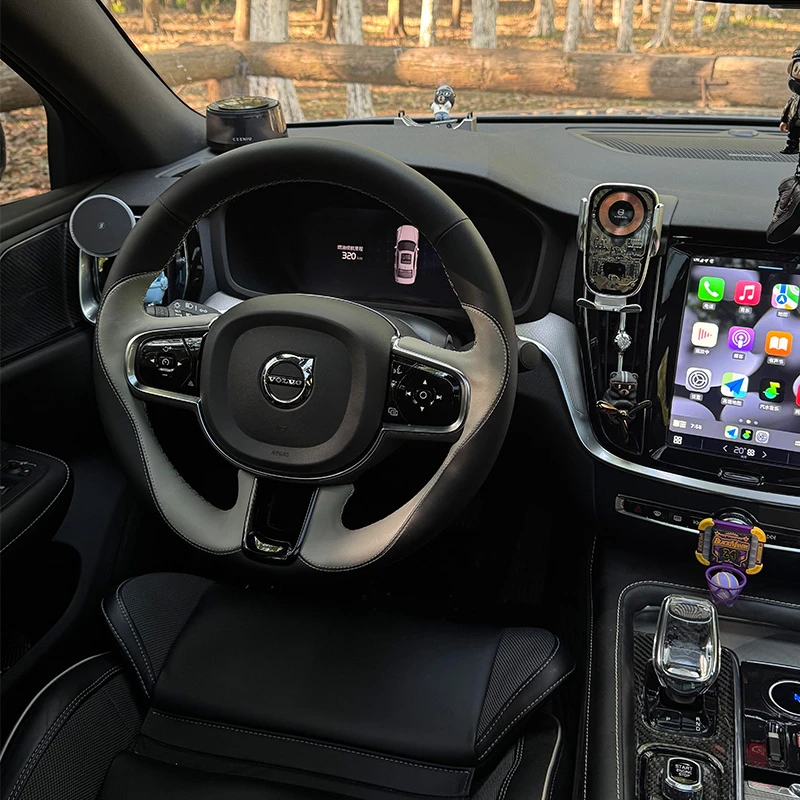 车烁七酱同款沃尔沃XC40 XC60 XC90撞色手缝方向盘套定制汽车把套