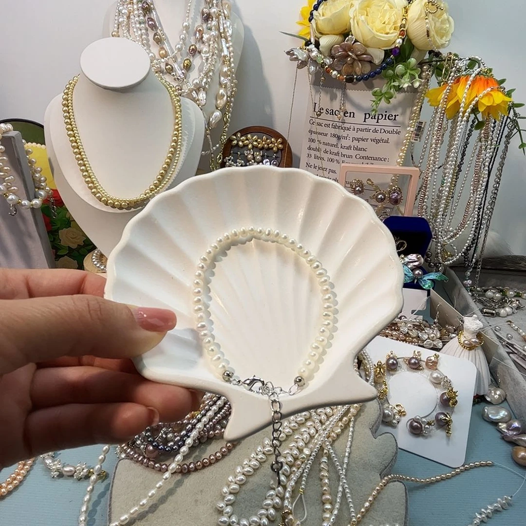 淡水珍珠银S925镶嵌颈饰