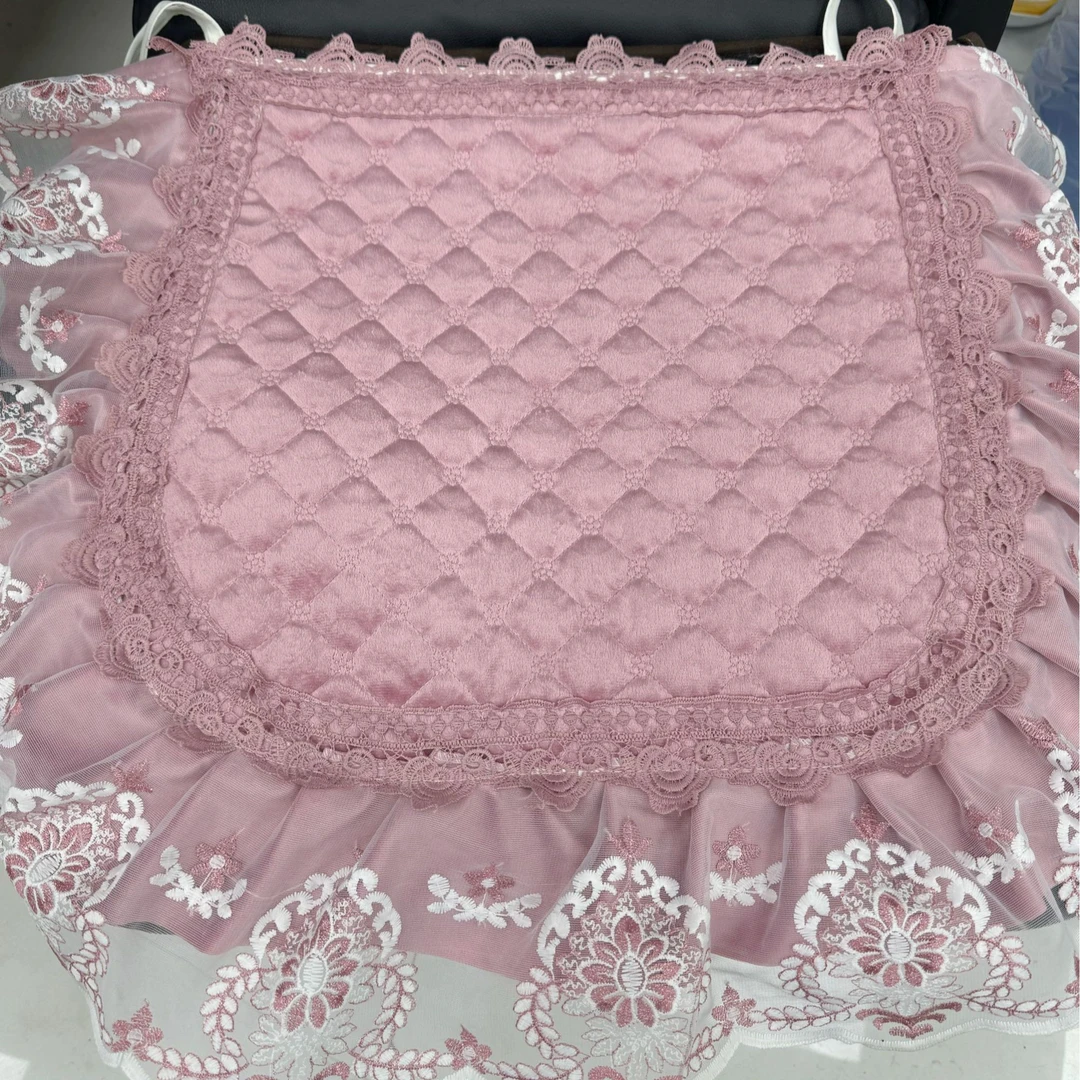 粉色椅子垫45*45水貂绒面料夹棉加厚