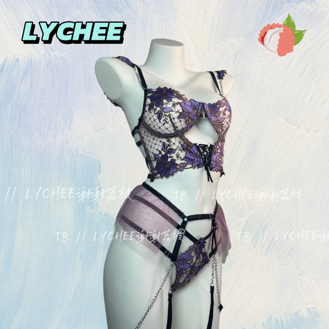 LYCHEE【天蝎座】纯欲性感吊带紫色绑带夜店风欧美辣妹性感时尚内搭