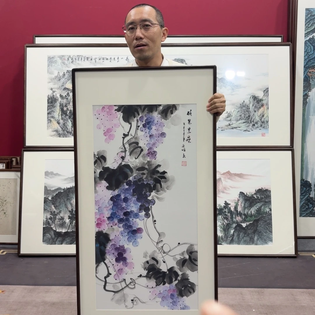 国画手绘作品带框120/60