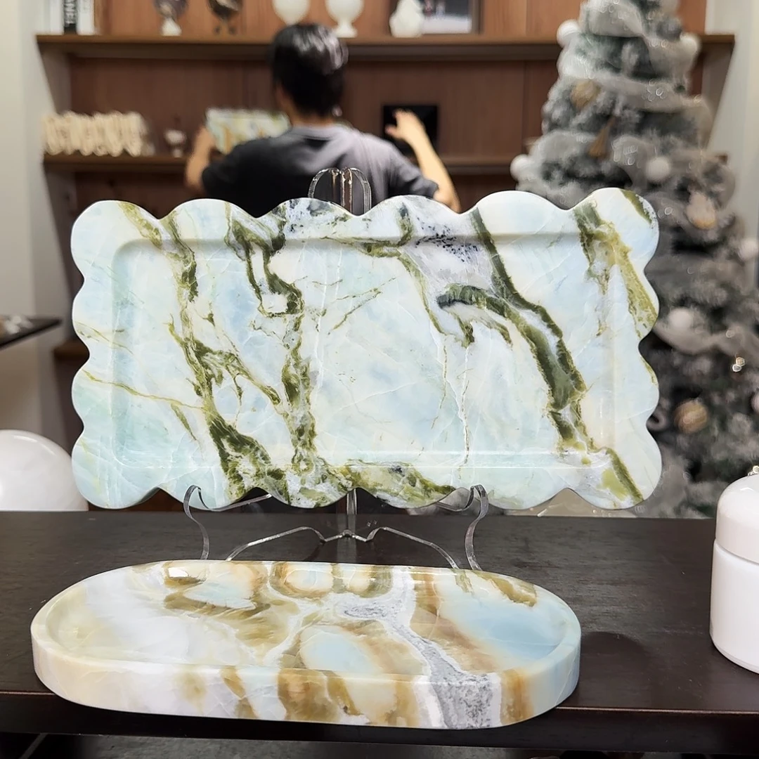 纯天然大理石760马代饼干盘