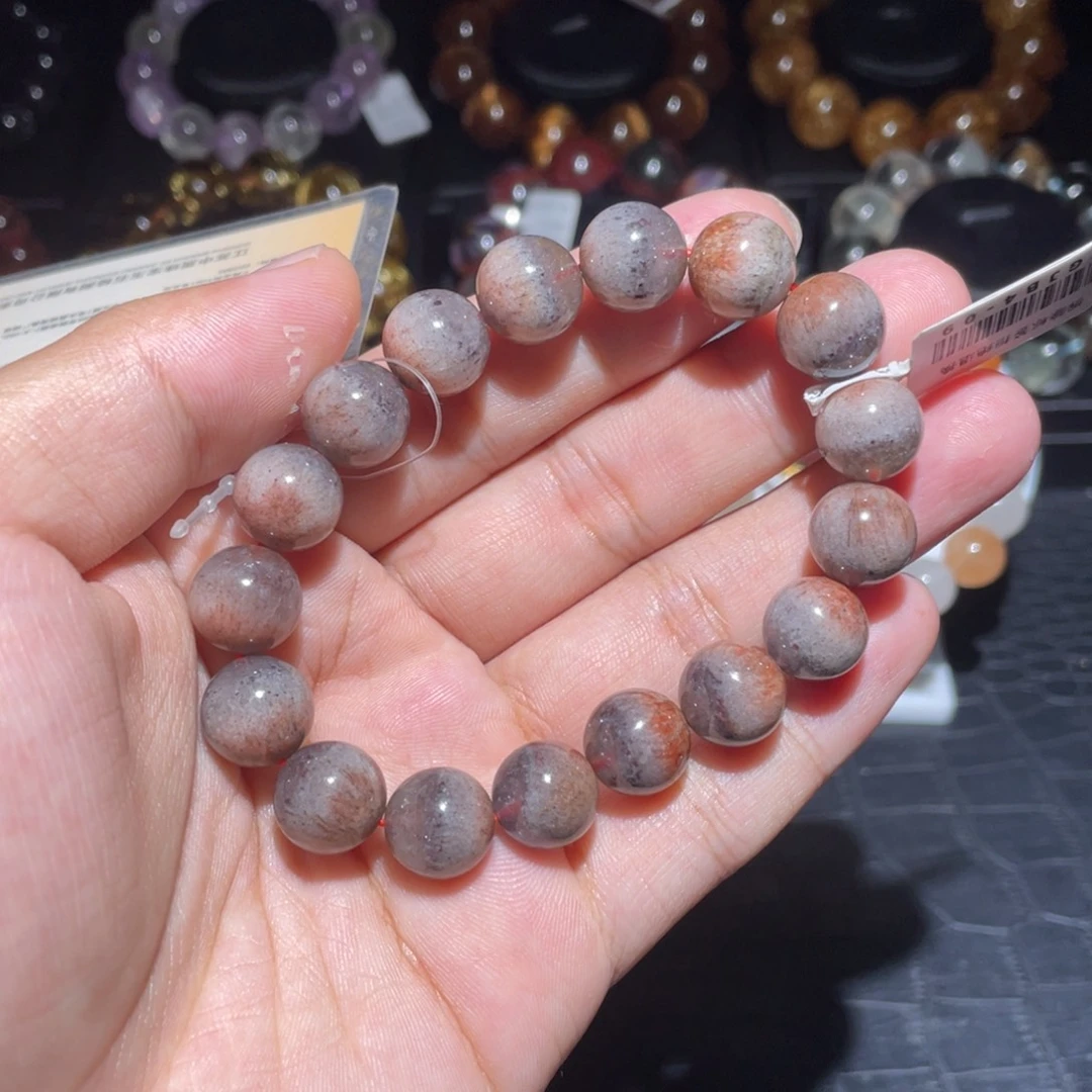 水晶未镶嵌手链12mm老矿聚宝盆极光手链