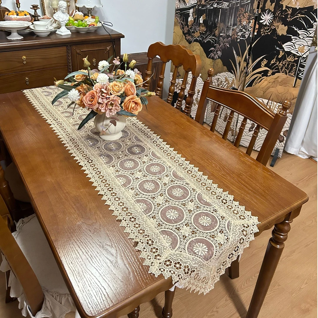 新中式桌旗防尘刺绣桌旗