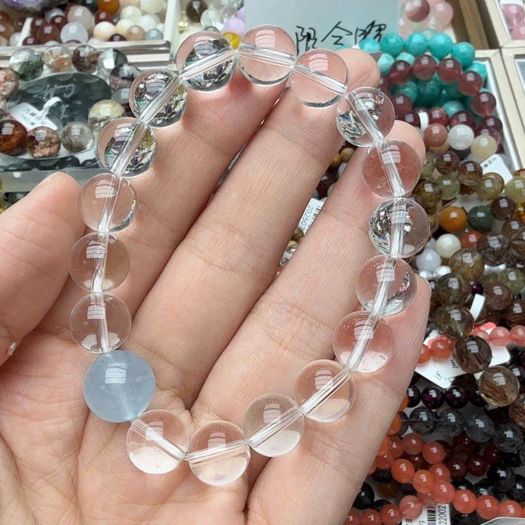 水晶未镶嵌手链白水晶diy