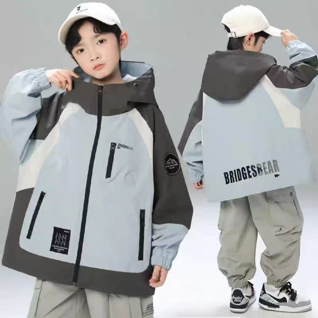 【三防冲锋衣】秋季新品男童亲子装透气韩版防水免洗韩版连帽