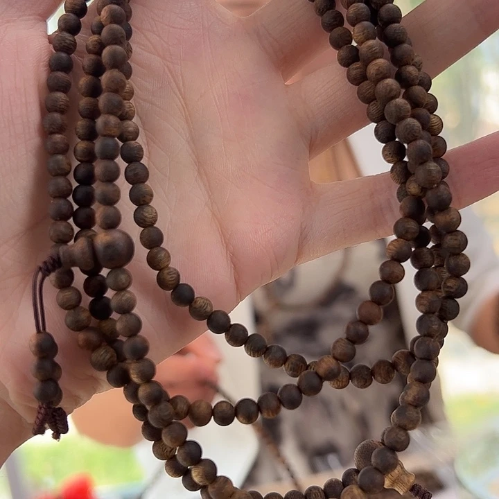 沉香手串沉水圆珠多圈12克