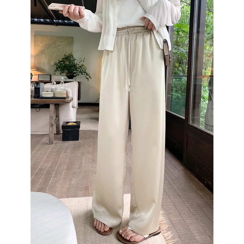 【ALINDM年终大清仓】夏季胖mm宽松垂坠感200斤冰丝阔腿裤AS25491