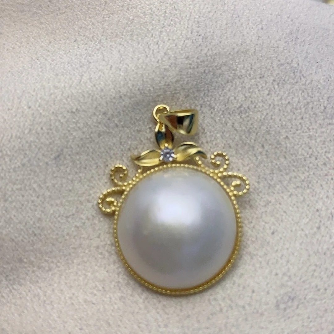 【闪购商品】拼合珍珠（马贝珠）颈饰银S925镶嵌80