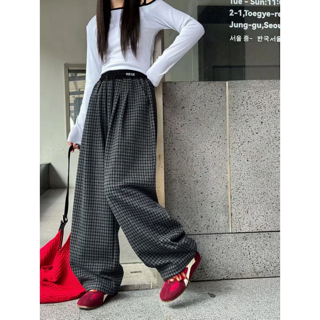 25101 大童小格子裤