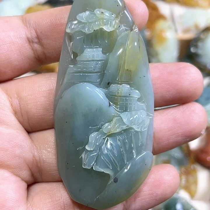 岫玉吊坠(不含链)未镶嵌微瑕