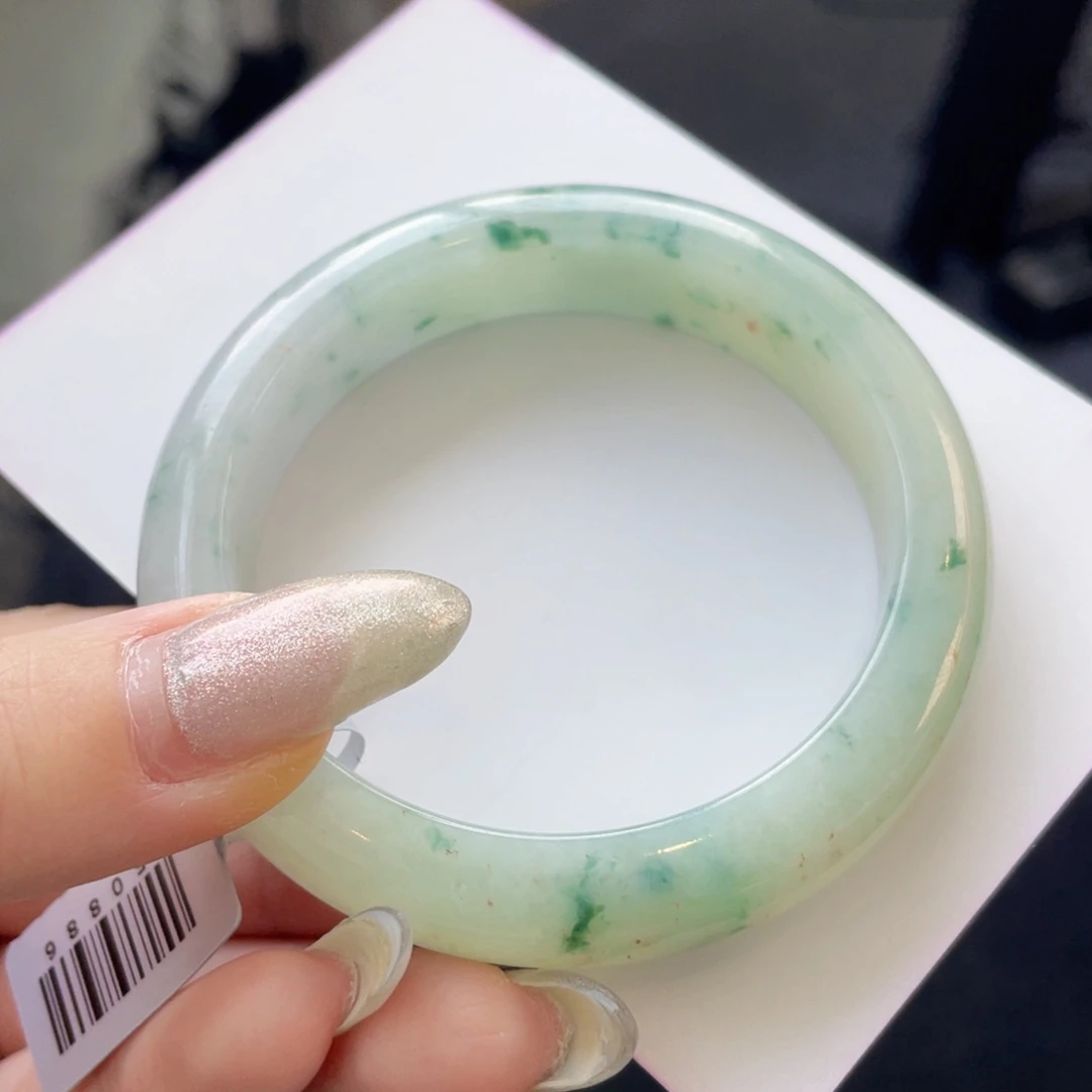 翡翠手镯未镶嵌53.8洒金碎花