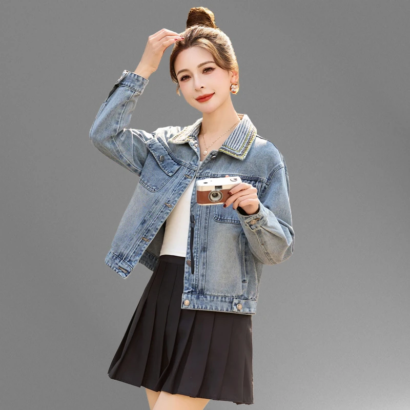 牛仔外套女短款春秋2025新款欧货休闲气质时尚百搭小个子夹克上衣