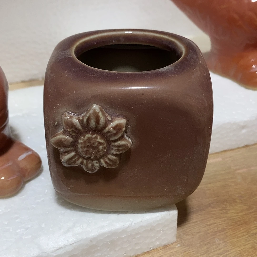 摆件陶陶盆有孔 瑕疵介意勿拍