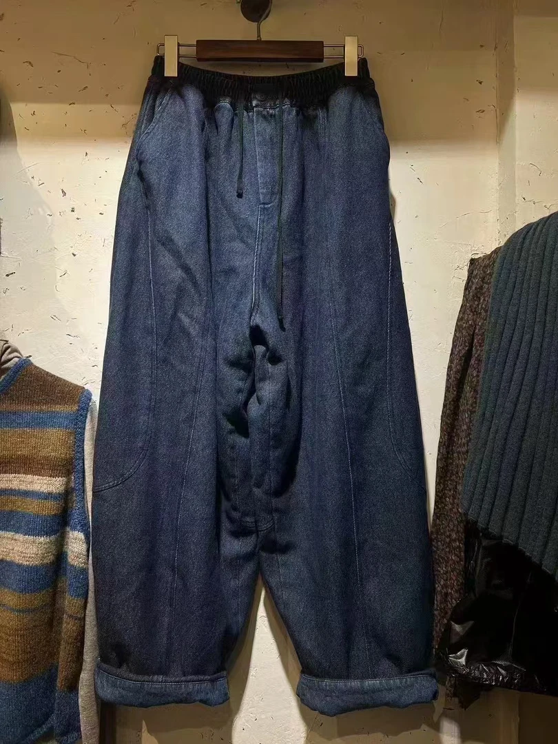 甄选棉麻原创宽松牛仔棉裤