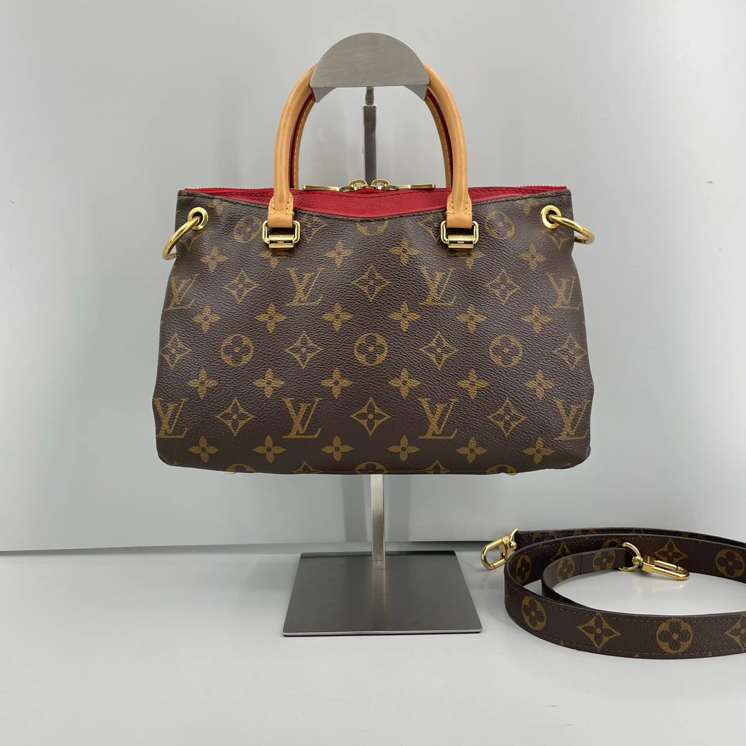 95新 LouisVuitton/路易威登 优选/传奇BB红色老花手提包/26x18