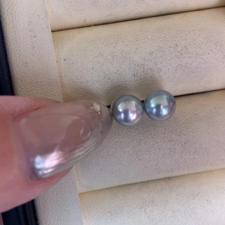 银S925镶嵌耳饰海水珍珠