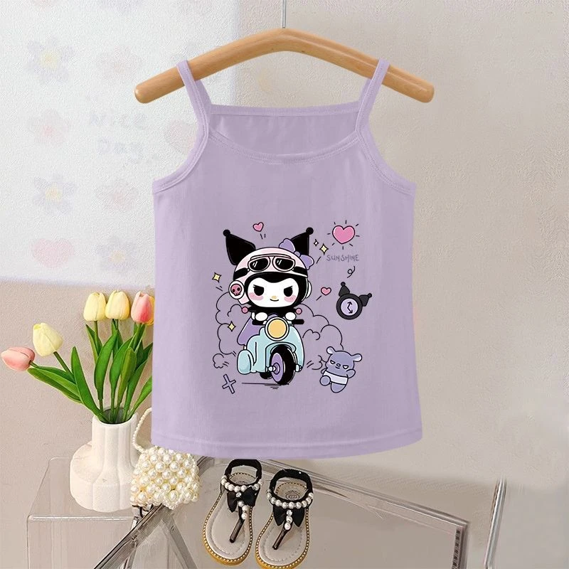 女童吊带背心卡通儿童夏季宝宝无袖打底薄款纯棉女孩上衣洋气潮流