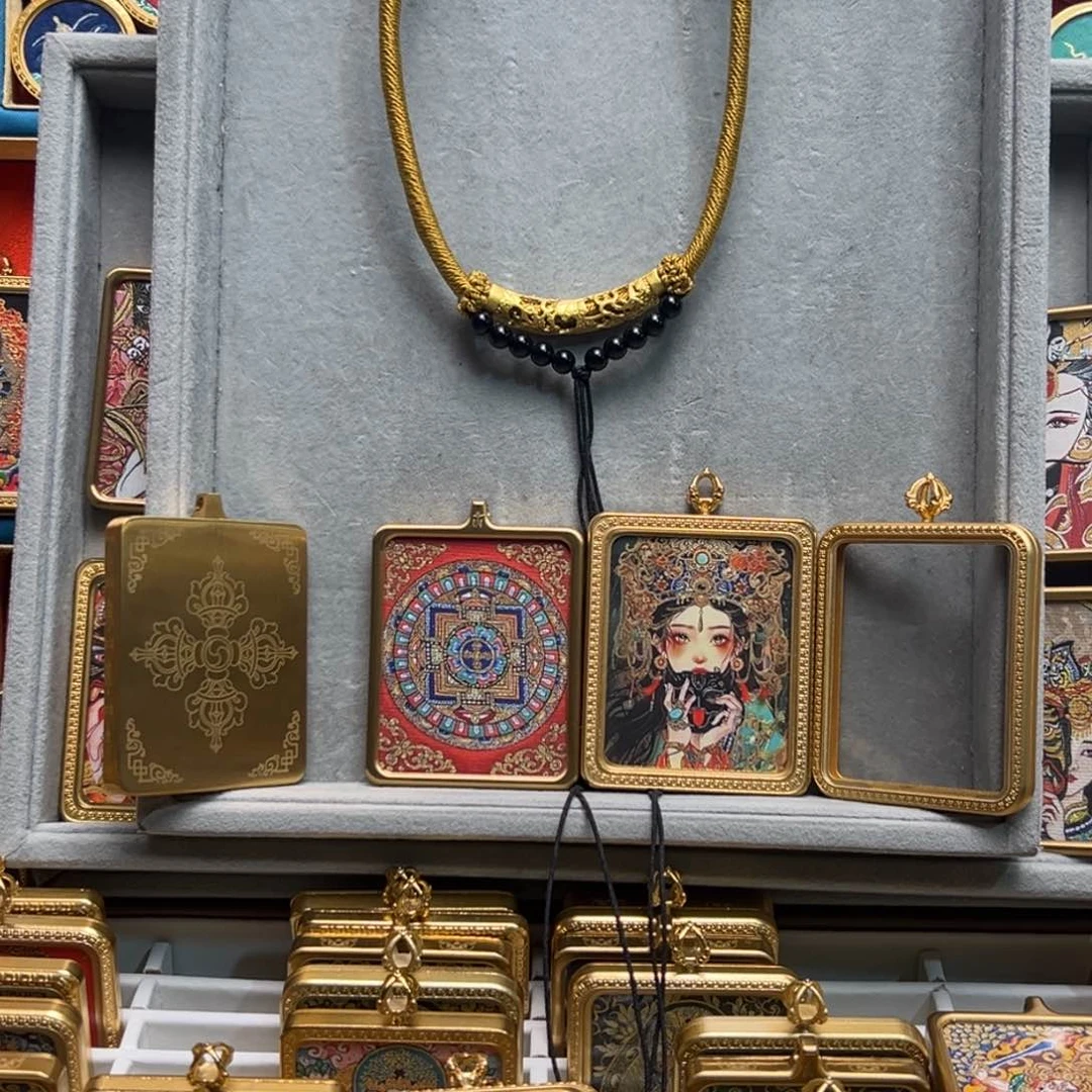 吊坠调***系双面铜壳坦诚前世今生➕单个钛钢壳唐卡