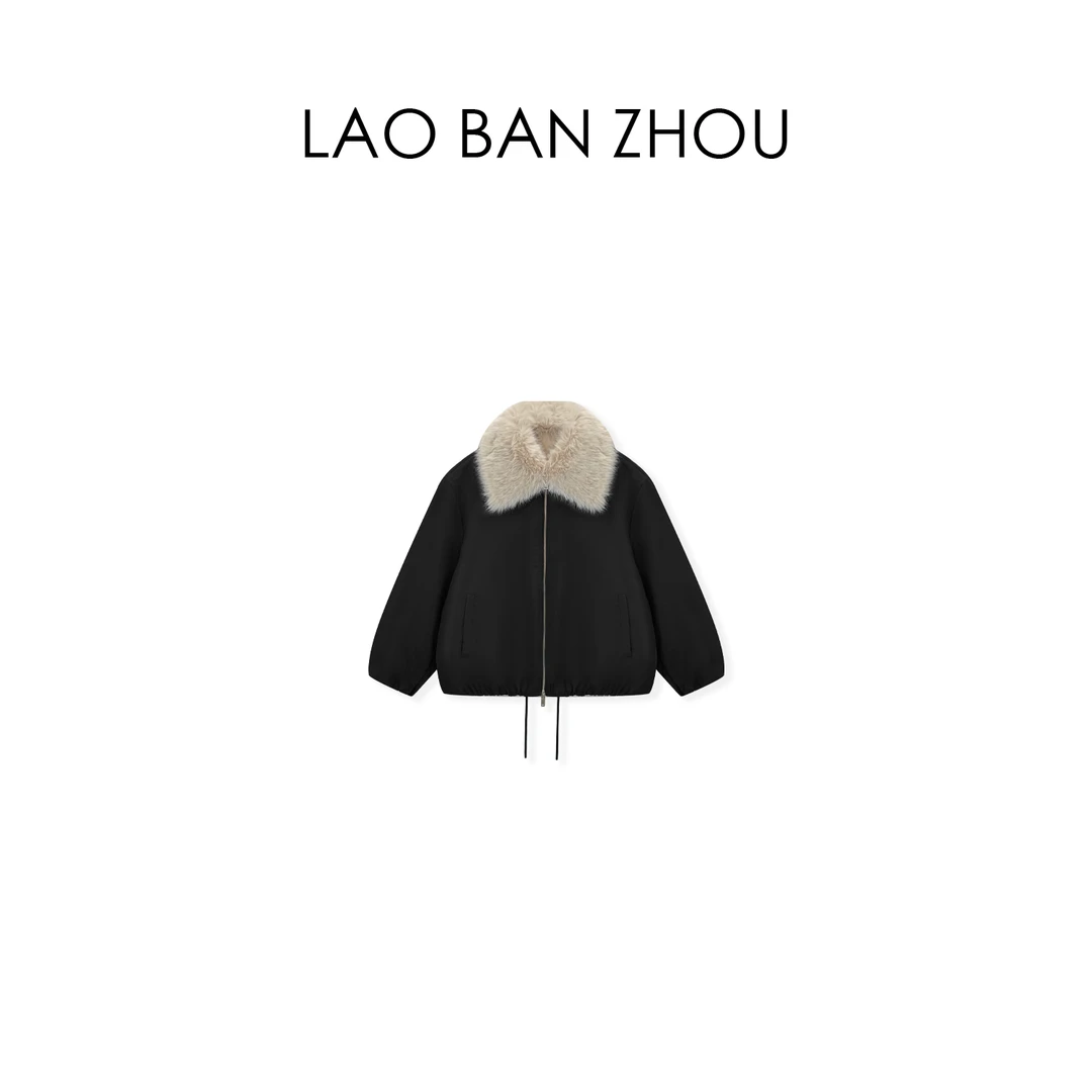 【老板周】休闲复古 冬季新款毛毛领保暖羽绒服外套