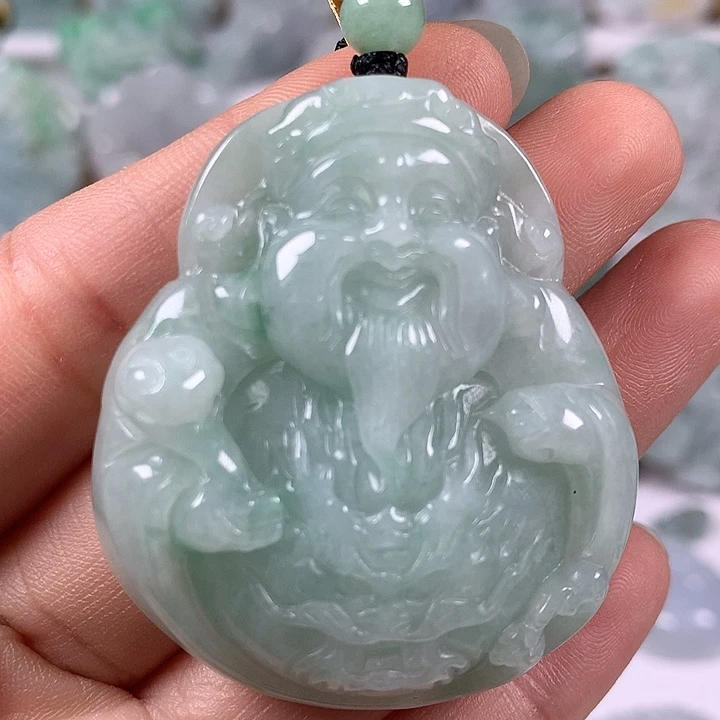 翡翠未镶嵌颈饰立体财神爷卡厚10+