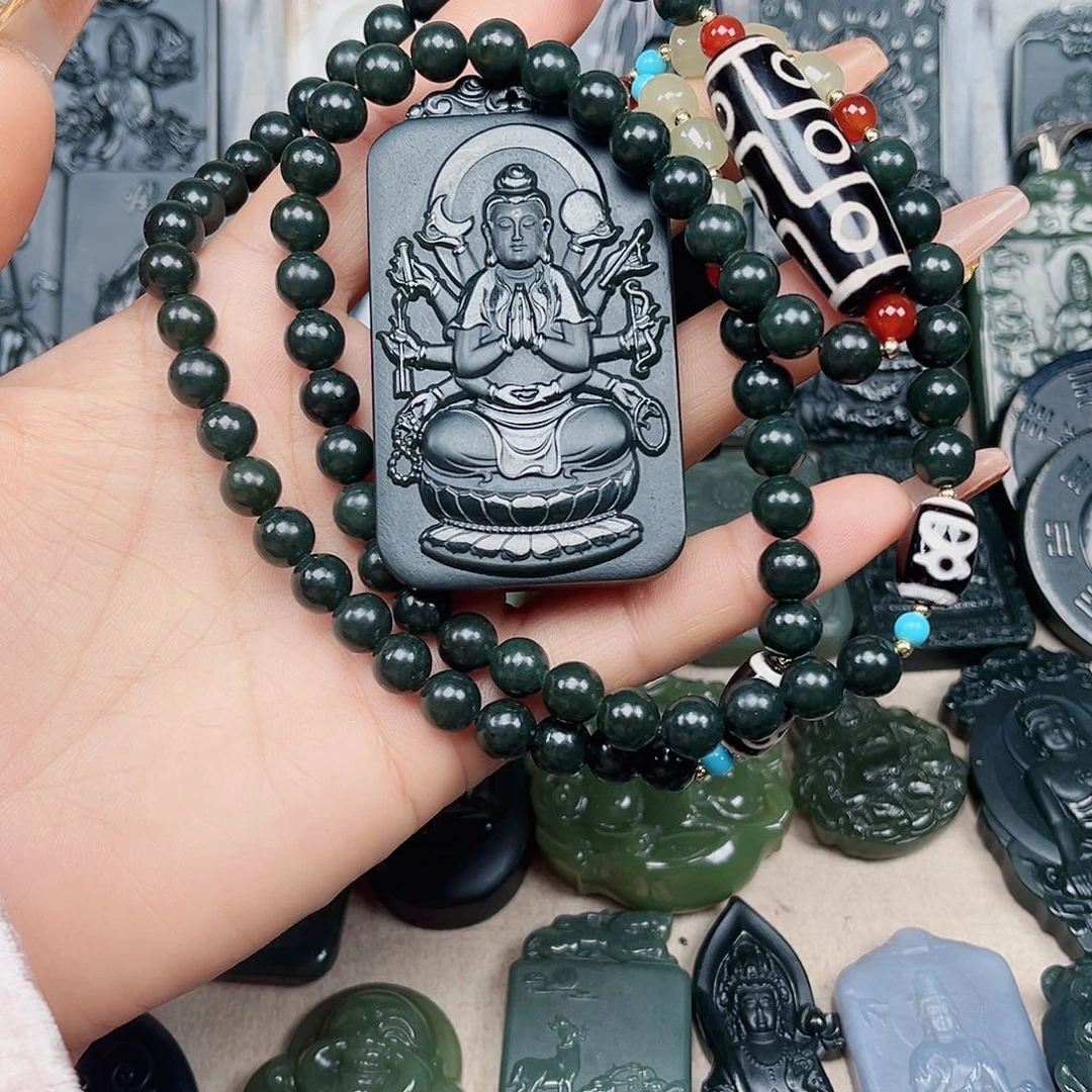 和田玉（青玉）颈饰未镶嵌