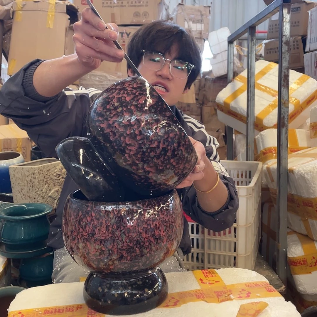 红陶宜兴紫砂花盆