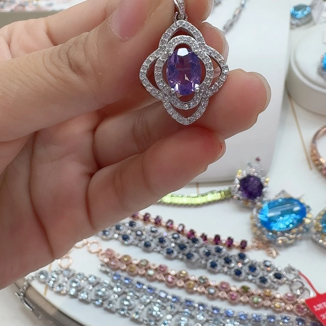 银S925镶嵌颈饰水晶—172