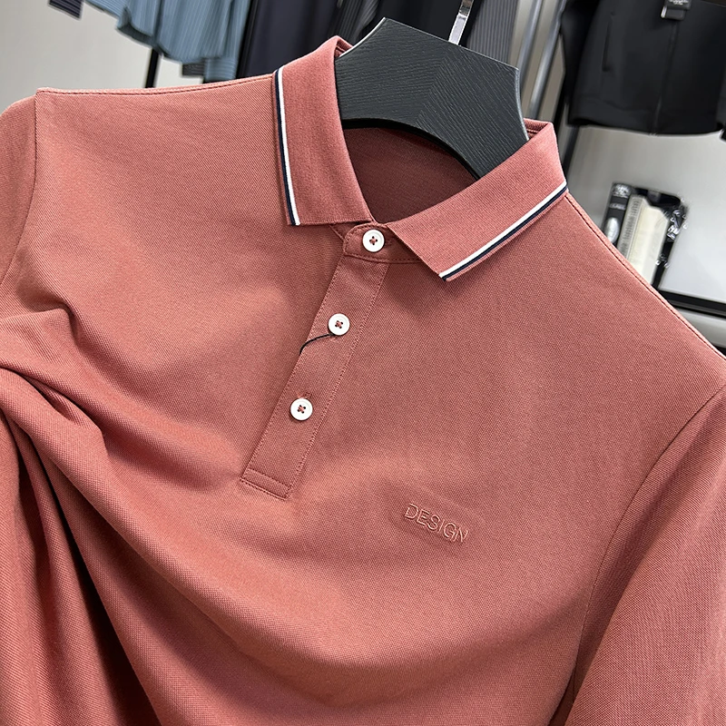 男士时尚休闲透气修身短袖POLO衫修身体恤衫薄 Y5T0637