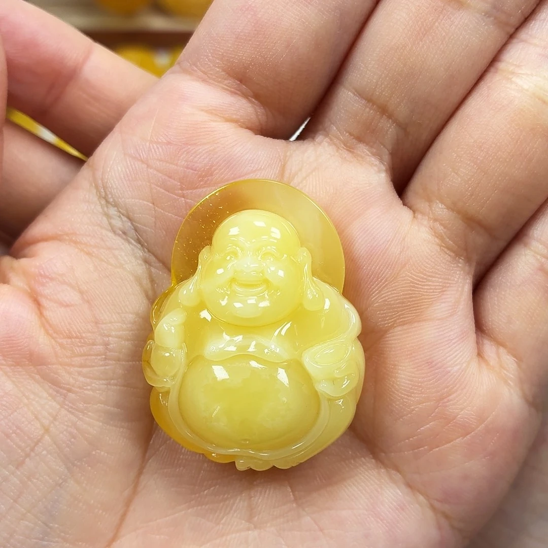 未镶嵌颈饰蜜蜡俄料半山半水佛公