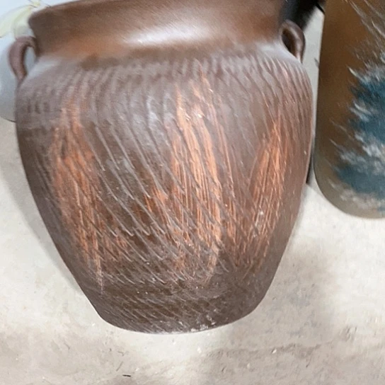 紫砂花盆口25高度31咖色