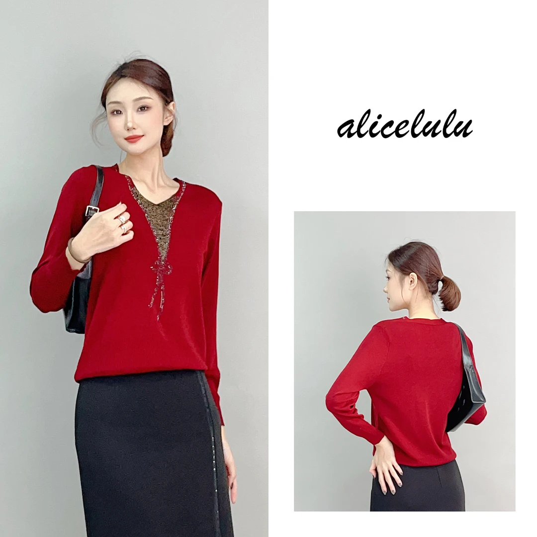 6 ALICE 闪耀的心毛衣 时髦璀璨 显瘦百搭 S2141750U