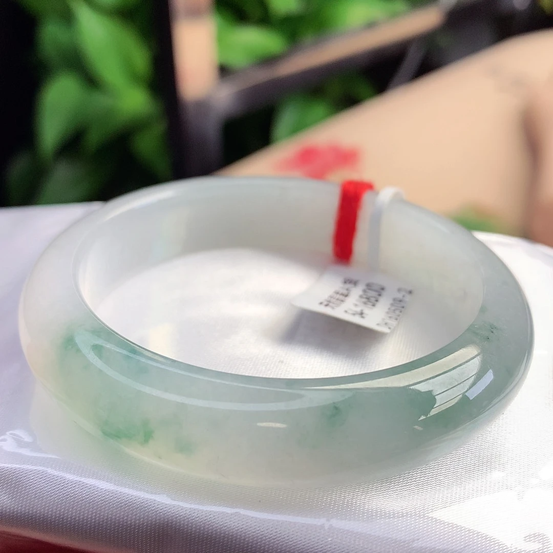 未镶嵌手镯翡翠54-55圈口完美飘花清新脱俗8号