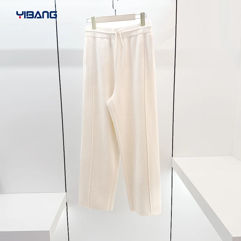 谊邦『康赛妮小山羊绒』秋冬重磅厚款四平空转直筒裤百搭显瘦裤子女
