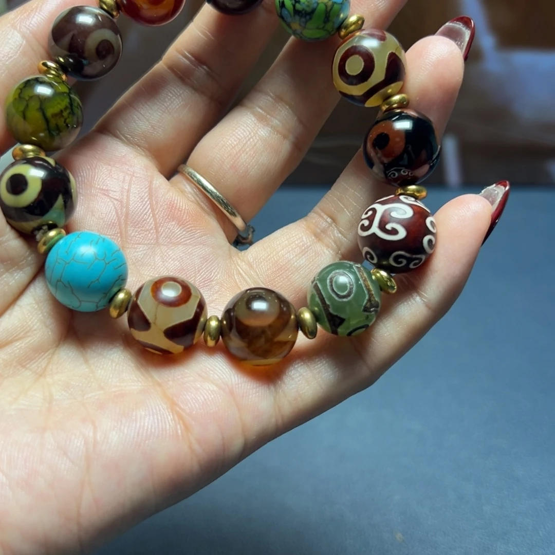 玛瑙/玉髓合金套链多宝