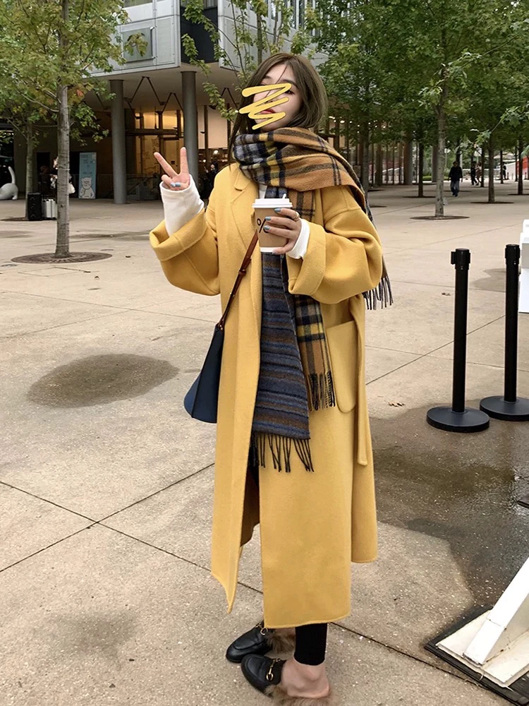 SML-南油冬季新款中长款羊毛呢大衣外套DY03