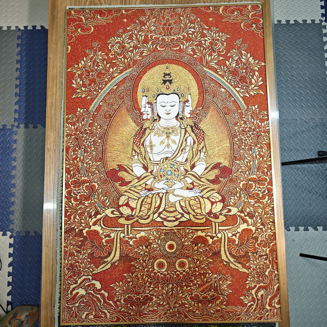 刺绣大日如来装饰画办公室玄关茶室书房客厅背景挂画（羊、猴）