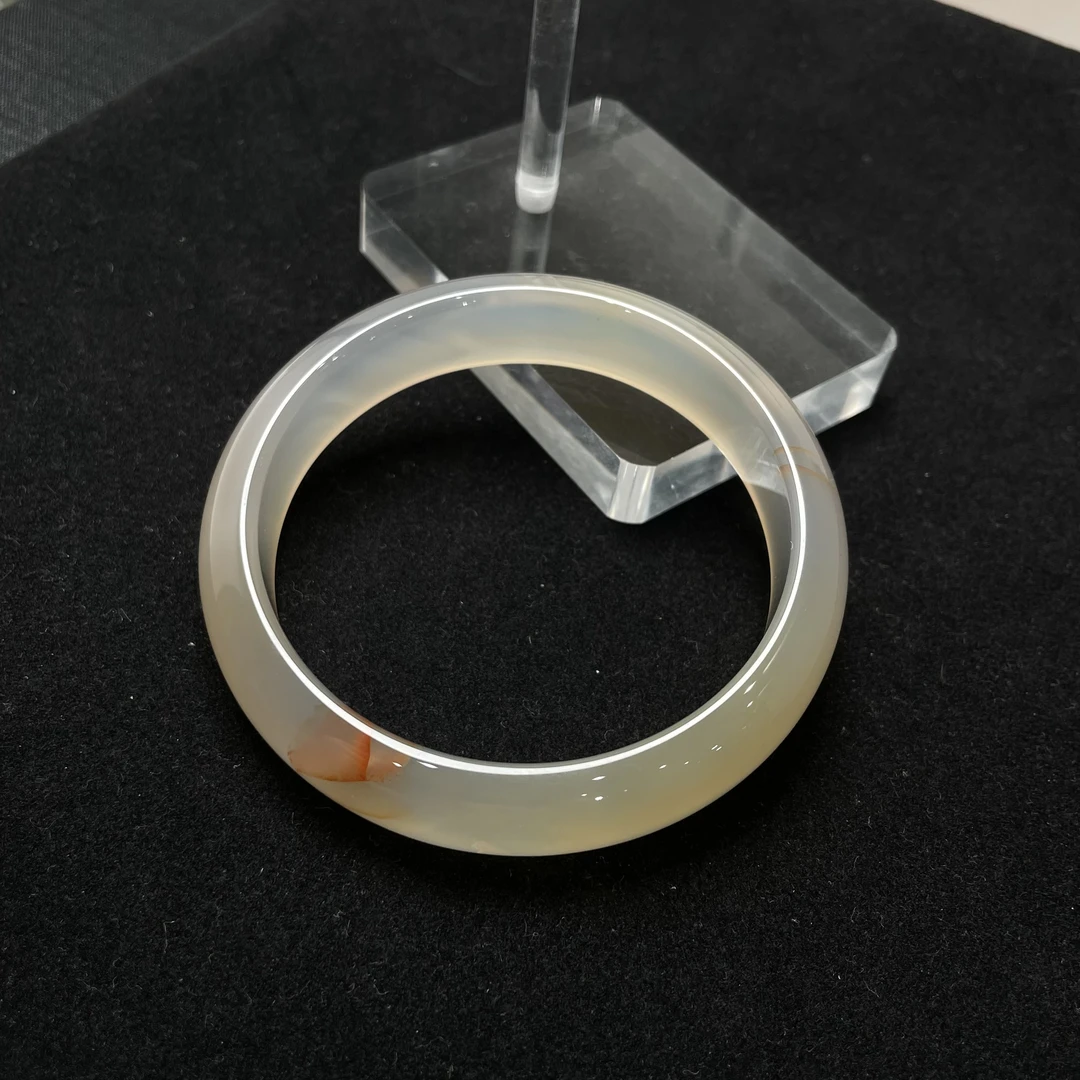 正圆条高荧光马料玉髓手镯-59紫罗兰多样性发其一 KT24111514