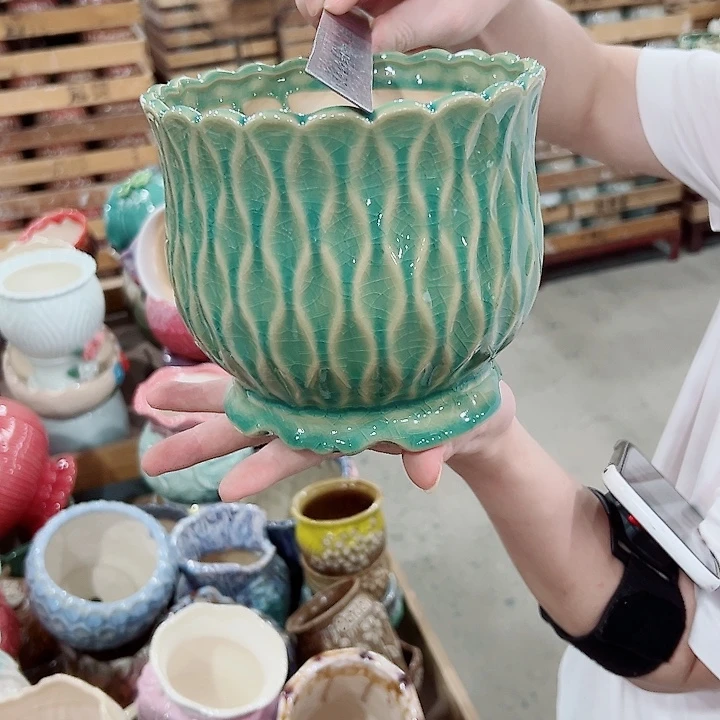 有孔.凑满10元发货多肉陶瓷花盆！