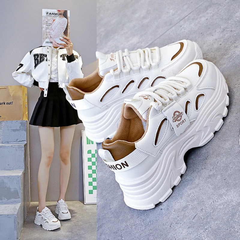 厚底老爹鞋女2025新款春季爆款小白鞋子女款休闲运动平底女鞋网红