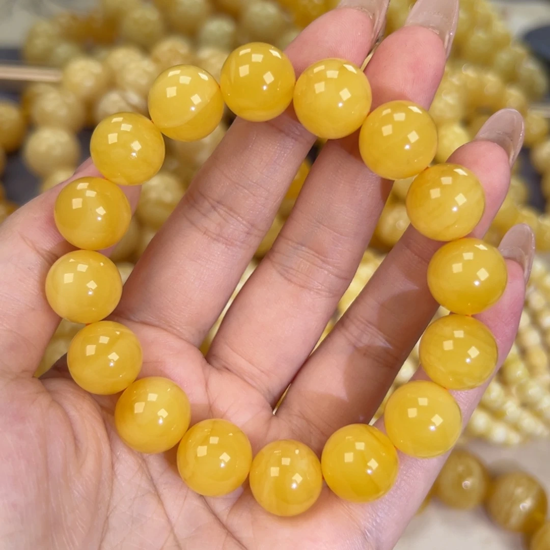 琥珀未镶嵌手链23.3焦皮