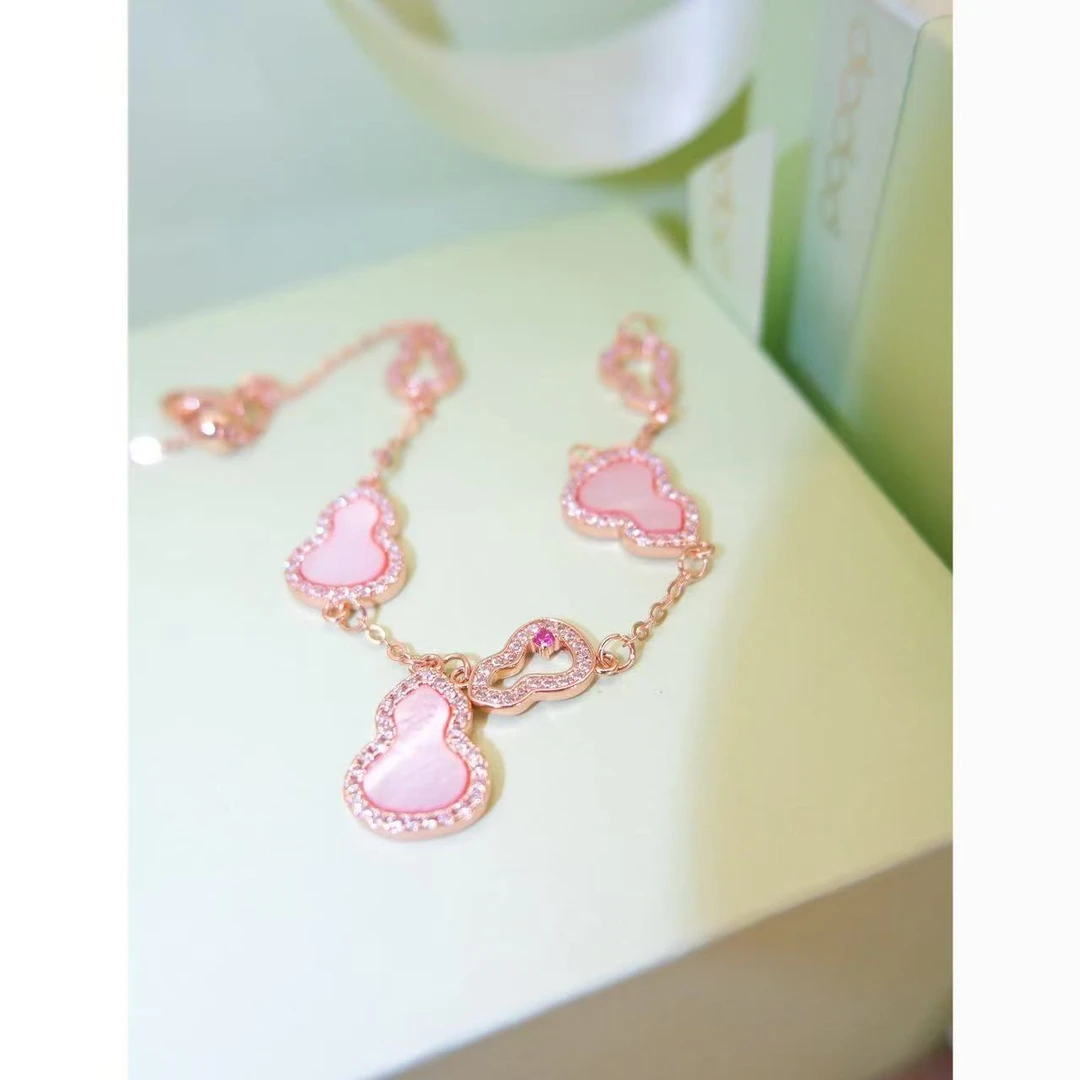 铜合金锆石手链 小众设计葫芦手链48449