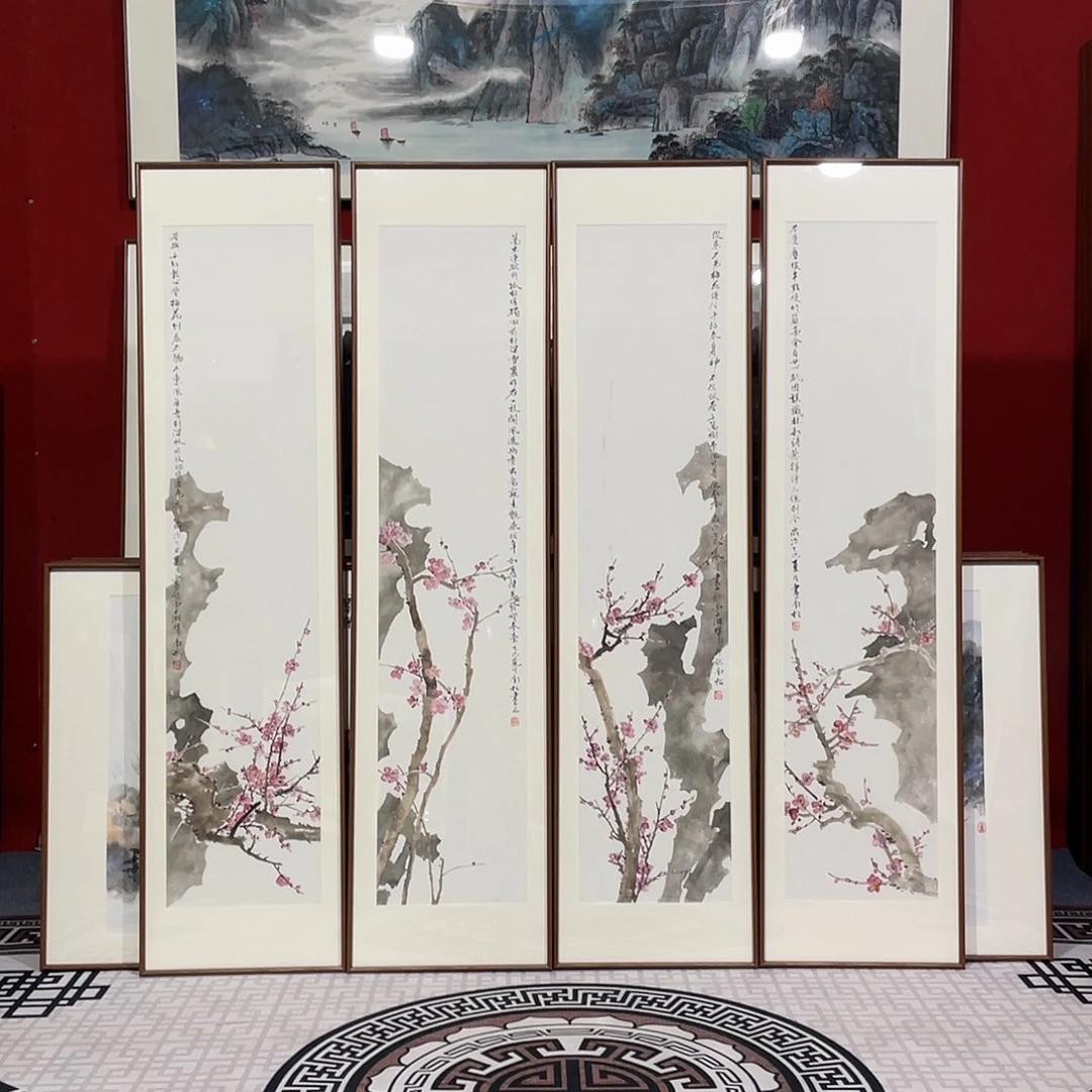 国画手绘作品带框