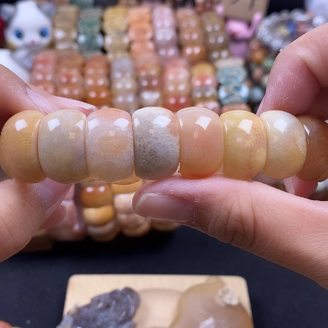 硅化珊瑚（珊瑚玉）未镶嵌手牌 小清新 满花 56